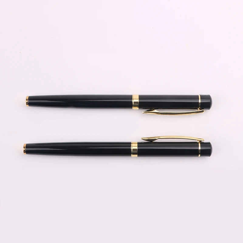 with gold trim logo custom vip gift Classic shiny black business luxury executive calligraphy signature signing pen for boss