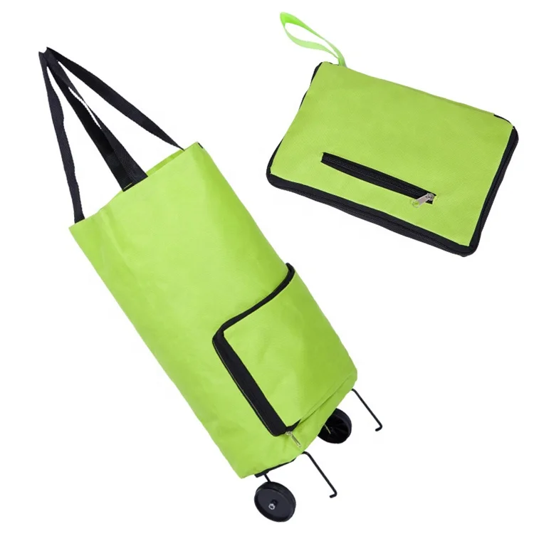 KINGDA Shopping Cart Trolley Bag Foldable Food Folding Shopping Trolley Cart