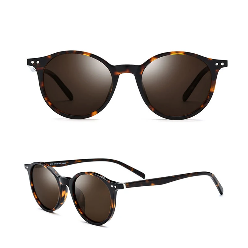 Круглые поляризованные солнцезащитные очки в ацетатной оправе Morglow T19116