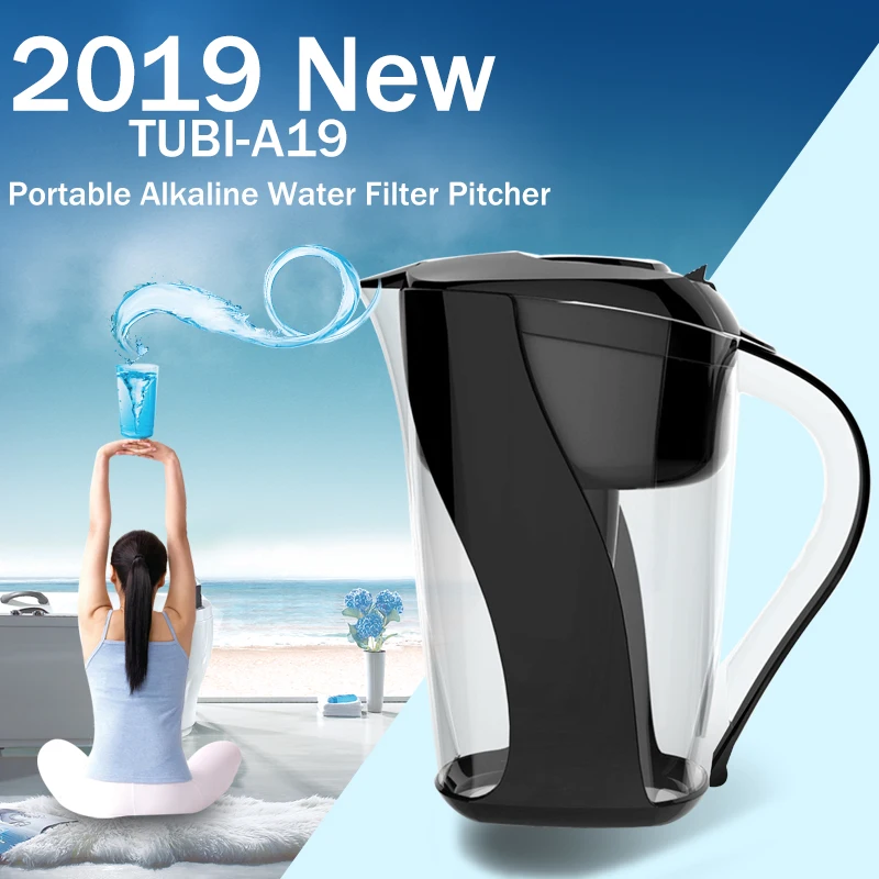 Large Alkaline Water Pitcher with Filter, pH up to 9.0 in a 3.5 L BPA Free Purifier Jug