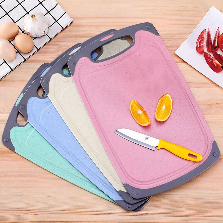 Amazon Online Shop Eco-friendly High Quality BPA Free Natural Straw Cutting Board Wheat Fiber Chopping Board