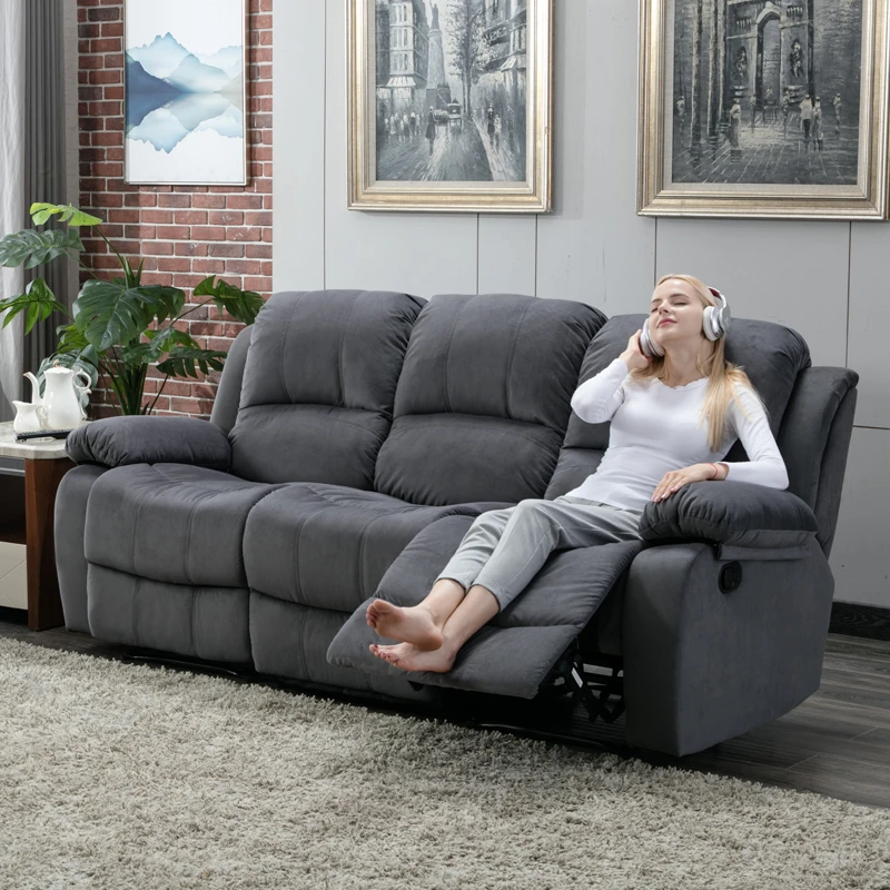 Wholesale 3 Seater Fabric Furniture Sectional Living Room Recliner Sofa set,Fabric Recliner Sofa Sets