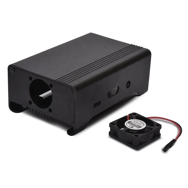 Популярный оригинальный черный алюминиевый Raspberry Pi 3 чехол с охлаждающим вентилятором