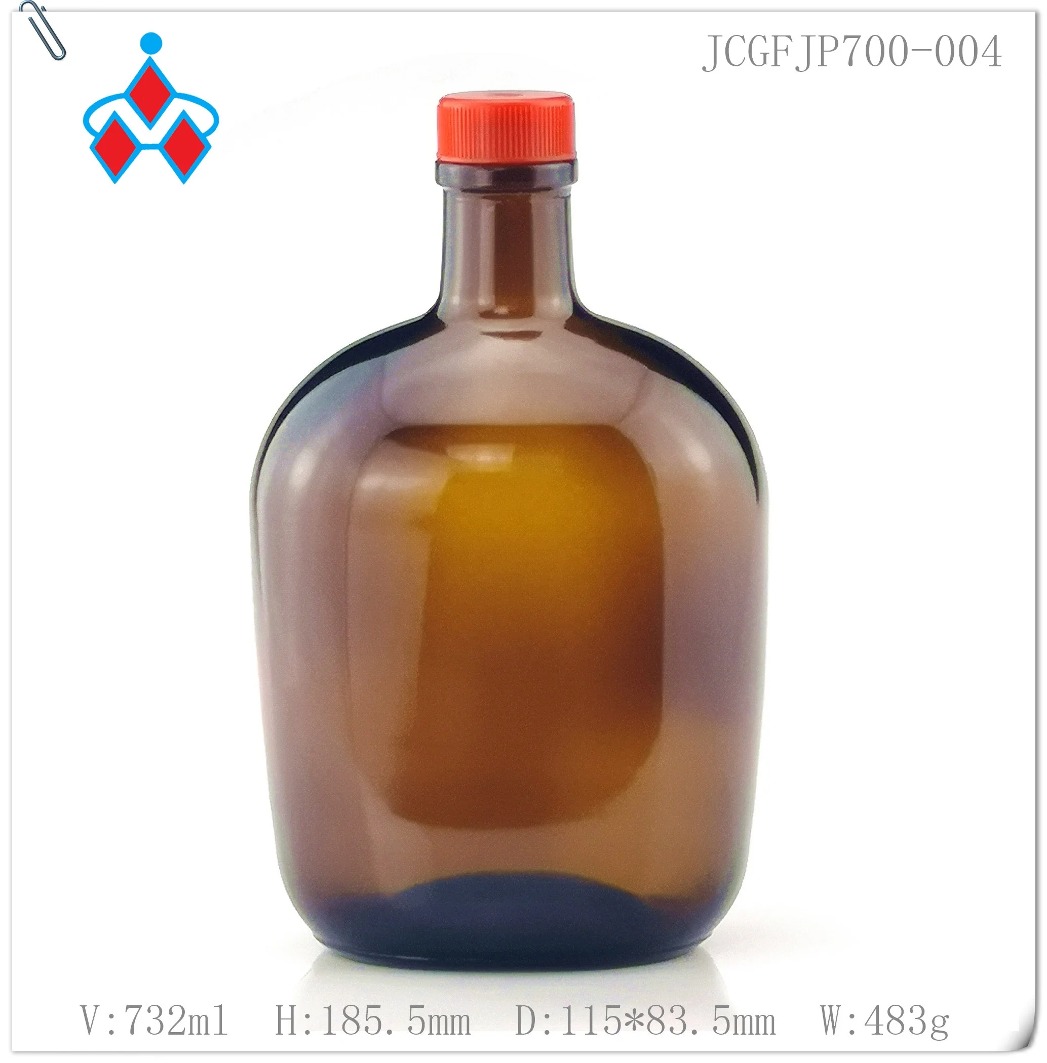 700 мл 2019 горячая Распродажа флип-Кепка стеклянная бутылка для вина круглая