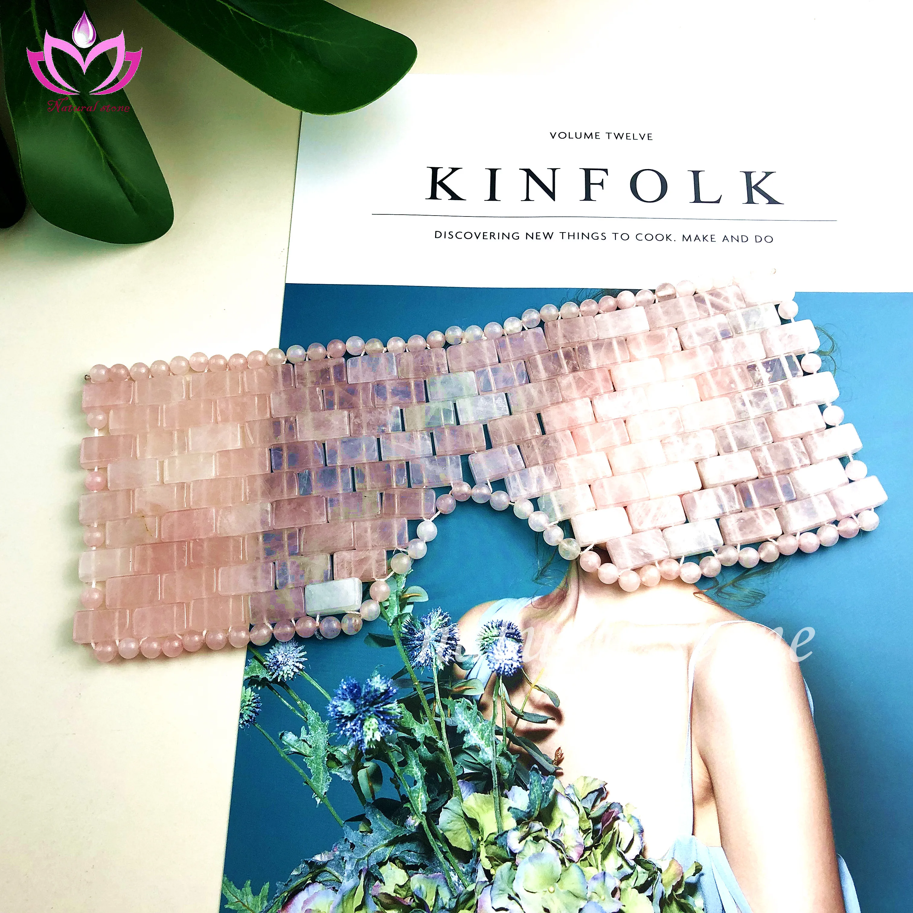 
Chinese natural rose quartz facial eyeshade portable facial massager 