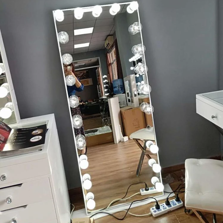 2019 newest frameless floor mirror with lights