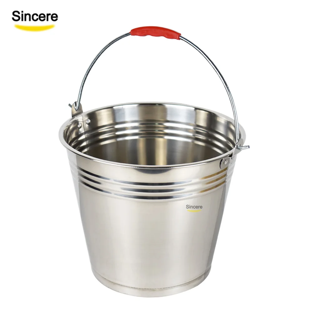 Custom LOGO Metal Bucket Stainless Steel Water ice Bucket With Handle
