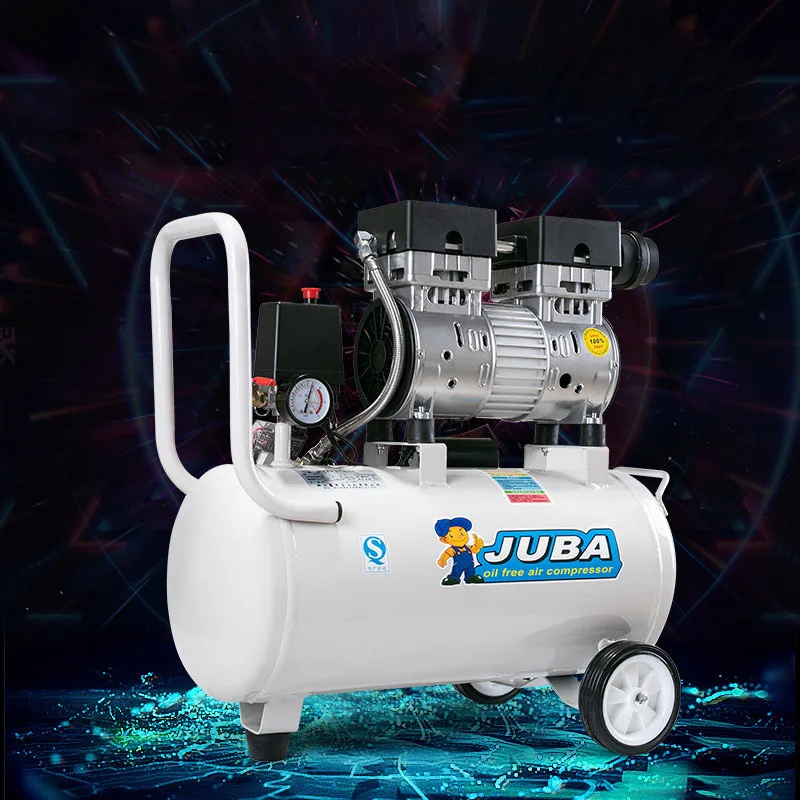 Маленький бесшумный качающийся поршень портативный воздушный компрессор высокого давления 600 Вт 30 л низкий уровень шума передвижной насос для выдувания пыли