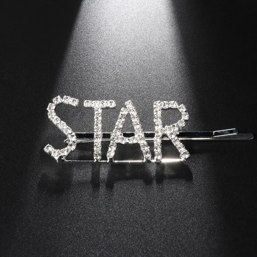 50Pcs 16 Styles Hot Sale Letter Hair Clip Girls Boys Sexy Hairgrips Bride Jewelry Accessories Crystal Bobby Hair Pin