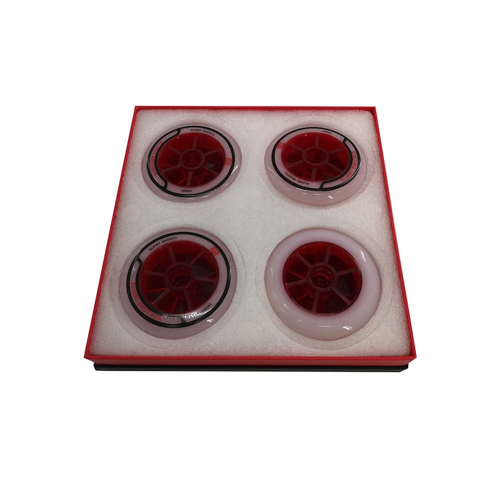 Super smooth overmolded 110*24mm high quality banded double layers  polyurethane inline skate PU wheels