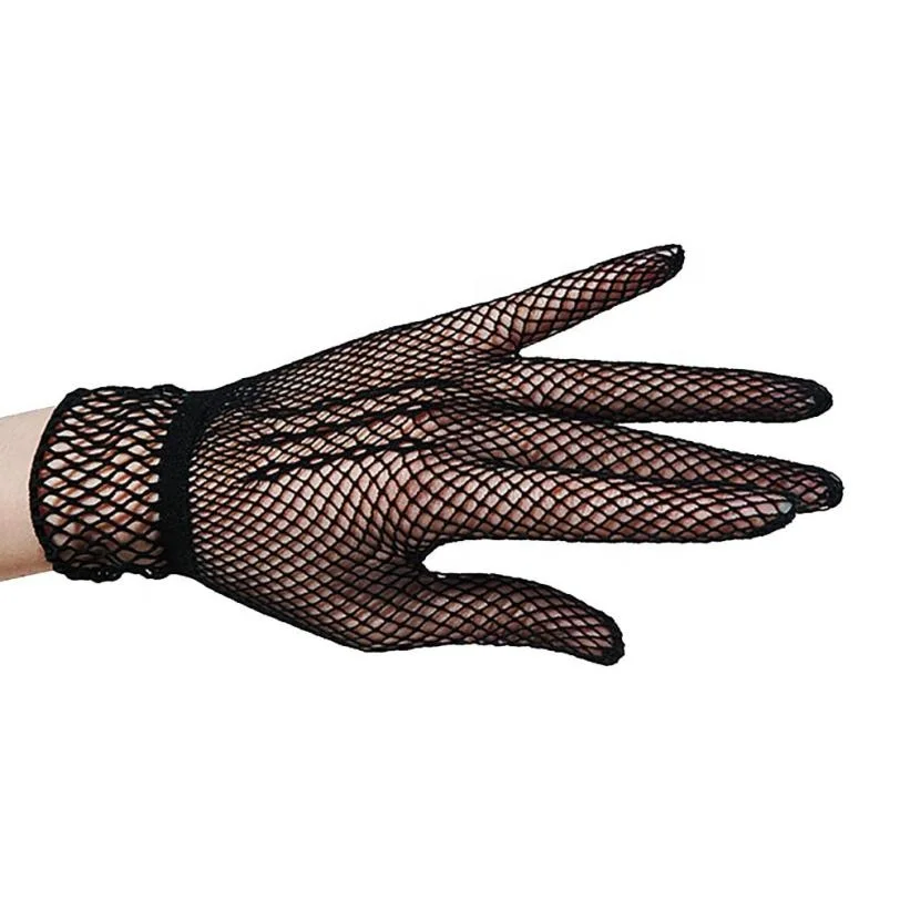  FY Women fashion Summer UV-Proof Driving Dance Lace Gloves Mesh Fishnet Cute Patchwork