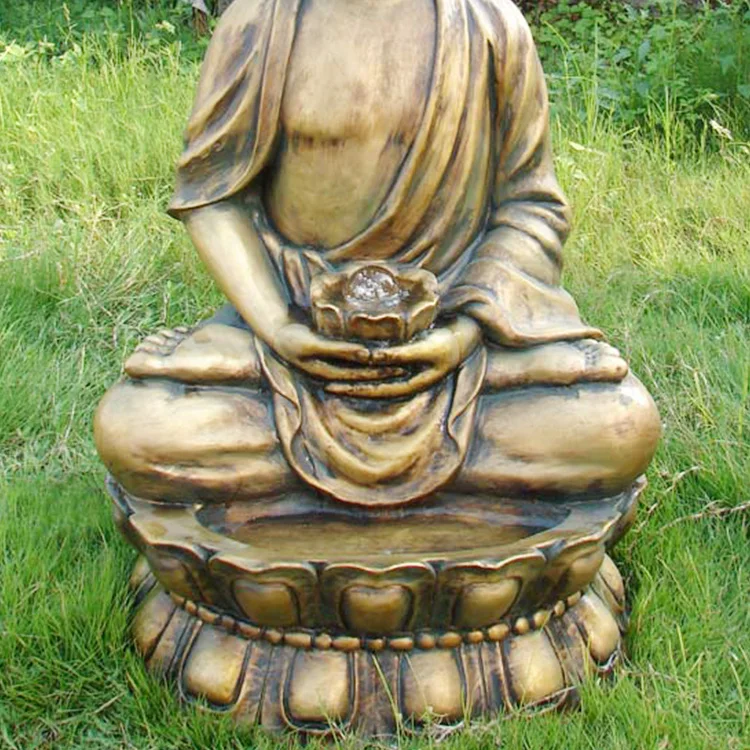 
Polyresin Statue Decoration Buddha Garden Resin LED Light Outdoor Water Fountain For Sale 