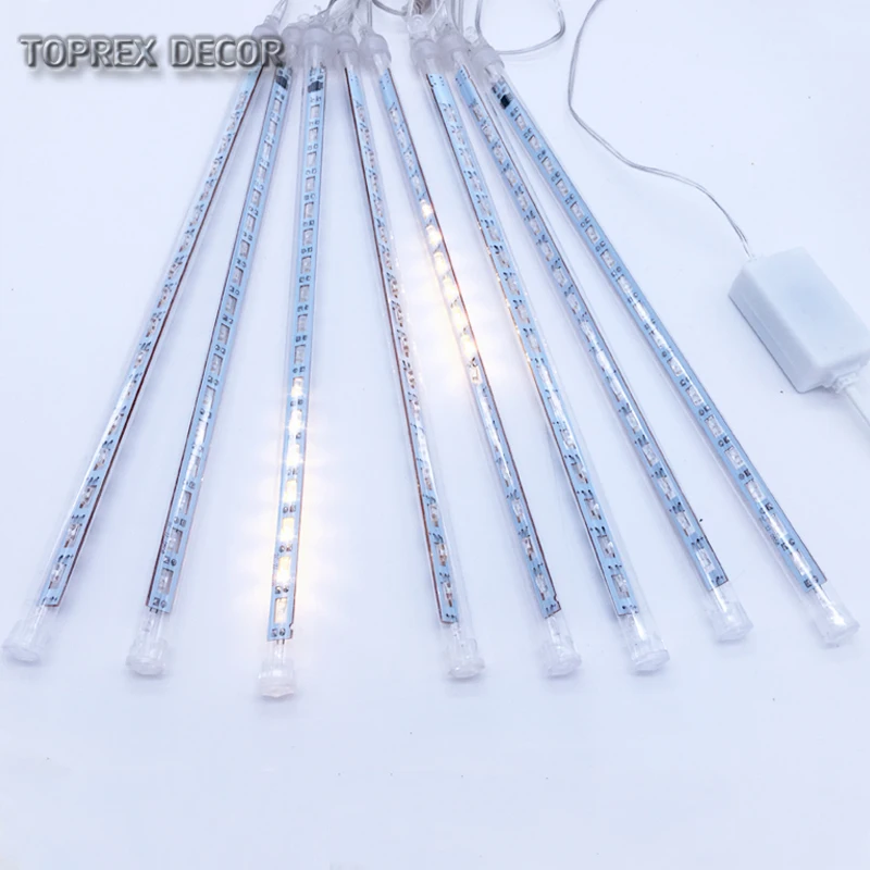 50cm 8 Tube Icicle Falling Rain String Cascading Christmas Led Meteor Shower Light For Wedding Party
