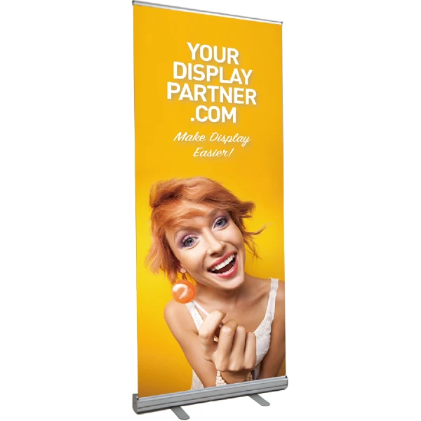 
Indoor advertising 80 x 200 single side aluminium teardrop wide base retractable moving roll up banner stand display 
