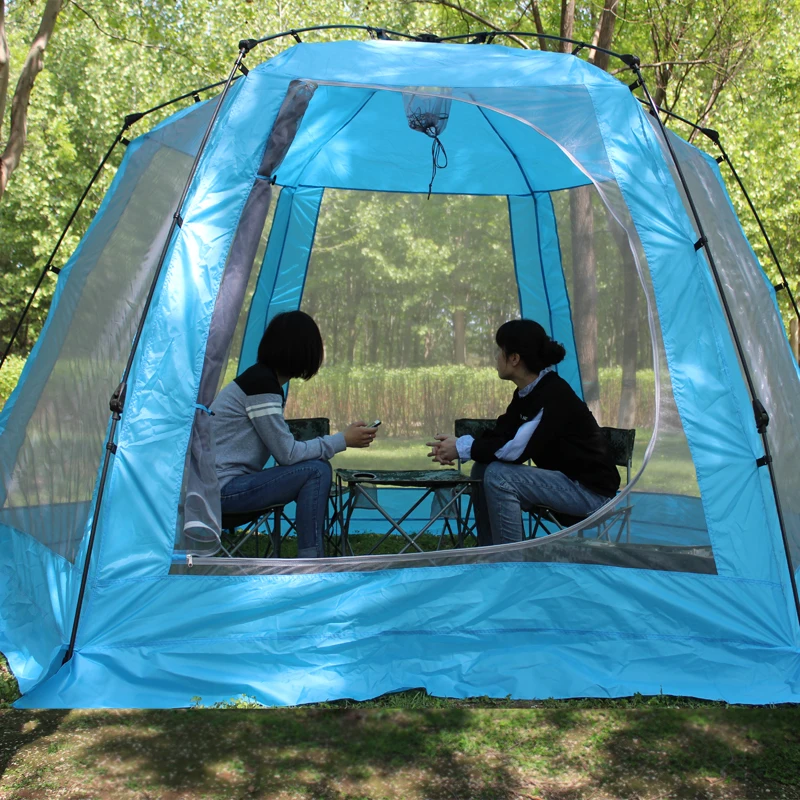 Promotion 4-6 person double layers automatic huge glamping party tent igloo camping tent
