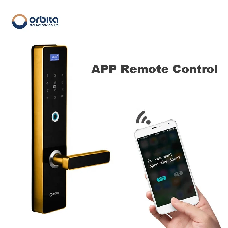 
Orbita Digital Wooden Intelligent Keyless Auto Fingerprint Door Bell Lock smart hotel door lock system 