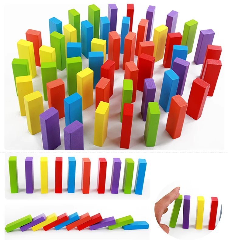 Wholesale Colorful Desktop Games Building Toys Wooden Blocks Stacking Game