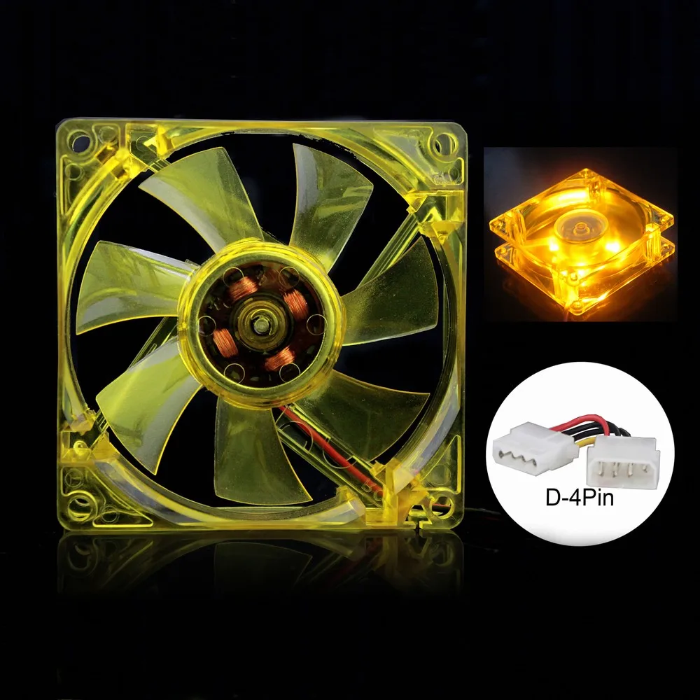 Gdstime 8cm 80mm LED RGB Computer Case Exhaust Cooling Fan