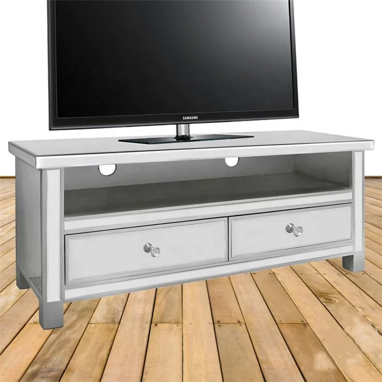 Popular modern glass mirrored TV stand cabinet