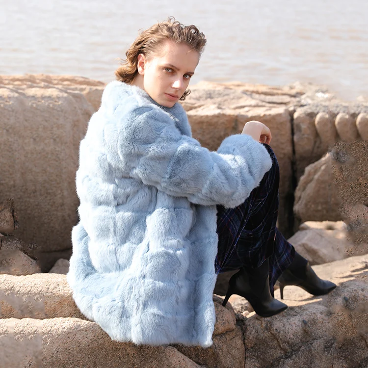 
Luxurious style best price rabbit fur coat warm women rabbit fur lined coats ladies fur coat suitable for winter 