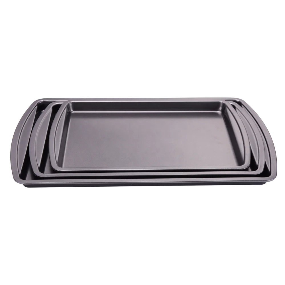 Nonstick Cookie Sheet Baking Pan Oven Baking Tray - Professional Quality Kitchen Cookingbakeware Sets Large and Medium Metal 3pc