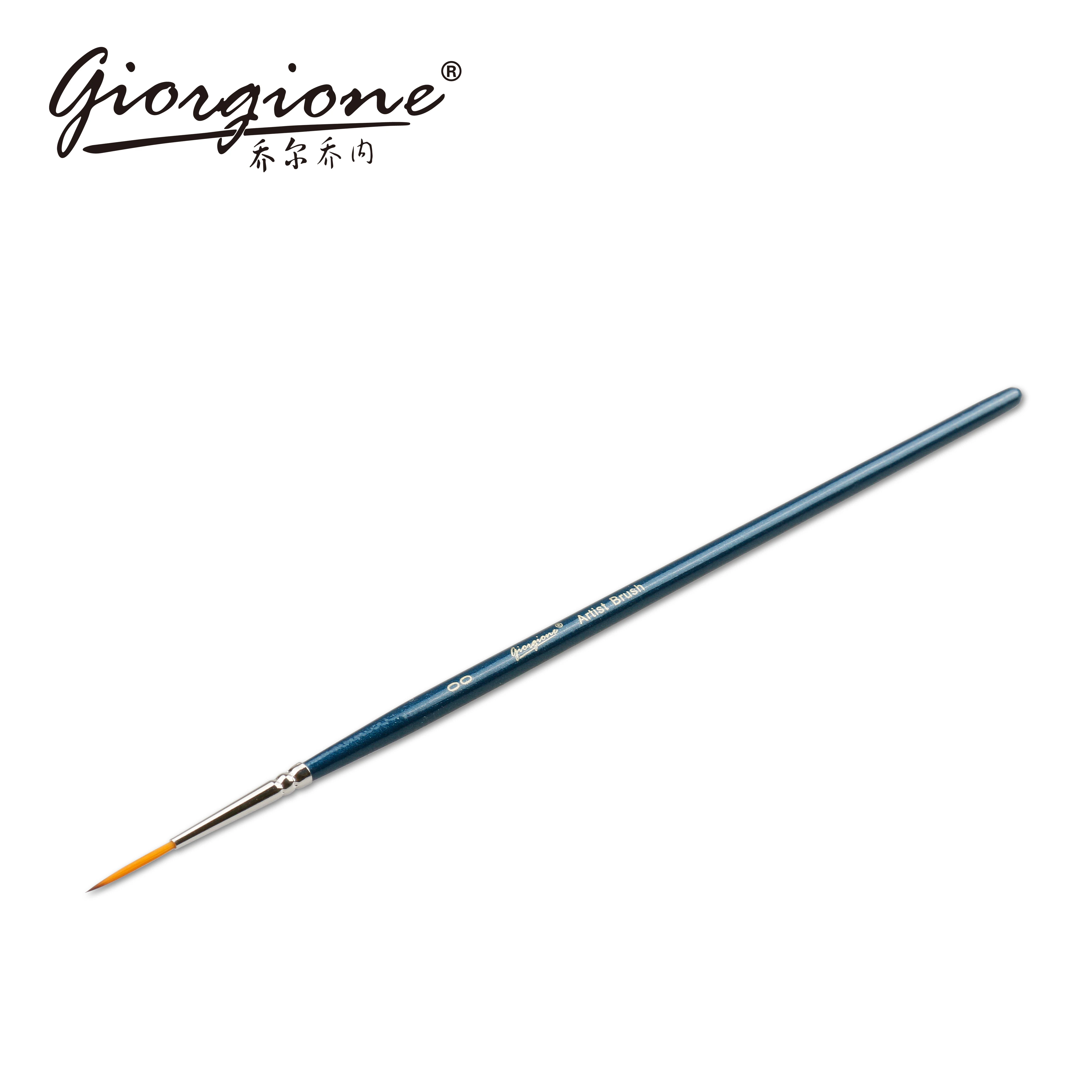 Different Sizes Wood Handle Copper Ferrule Taklon Detailed Nylon Hair Brush For Acrylic Oil Watercolor Drawing