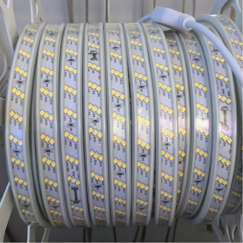 Waterproof Led strip 220V 2835 SMD 180 Leds m Three Row flexible tape light