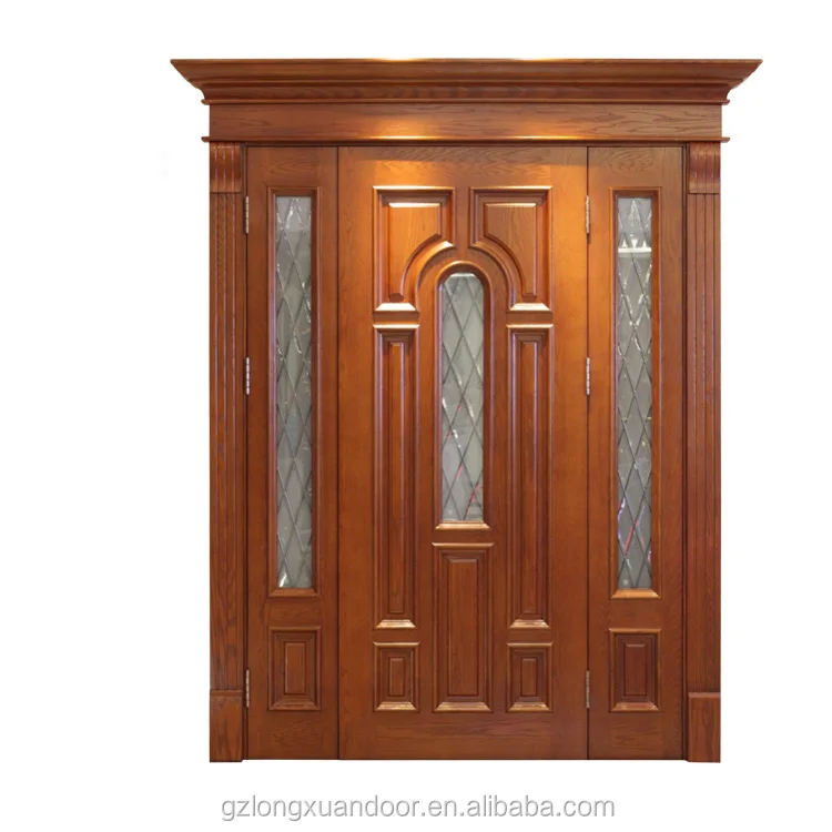 latest design glass wooden double door interior room door solid timber door for villa