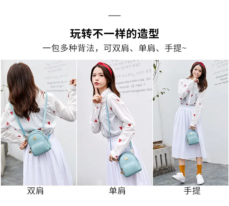9F043 fashionable smart womens vintage backpack leather outdoor bag backpacks for girls