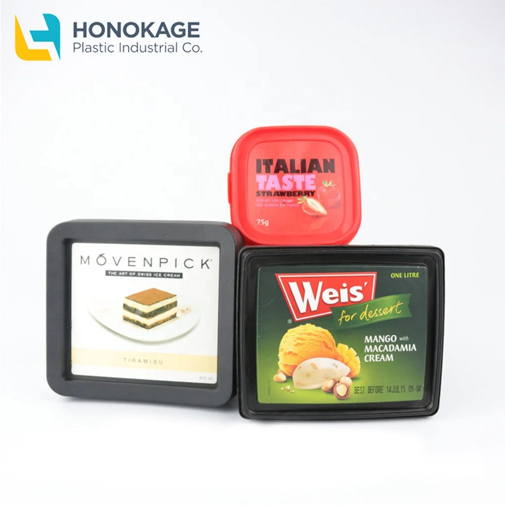 Factory Price Ice Cream Bucket with Lid PP Disposable IML Custom Logo