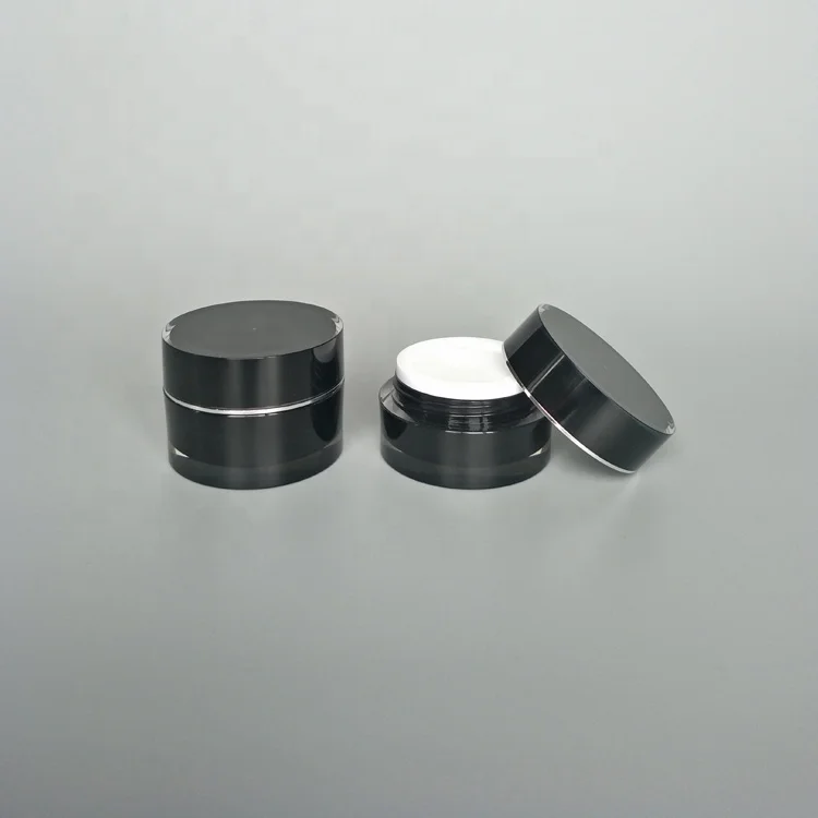 Empty acrylic 5ml 10grams 15ml oz 30 ml 50ml 50 grams high quality luxury black cosmetic cream jar for UV gel