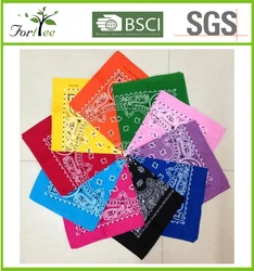 Double sided printed paisley bandana 100% cotton 100% polyester custom bandana in stock