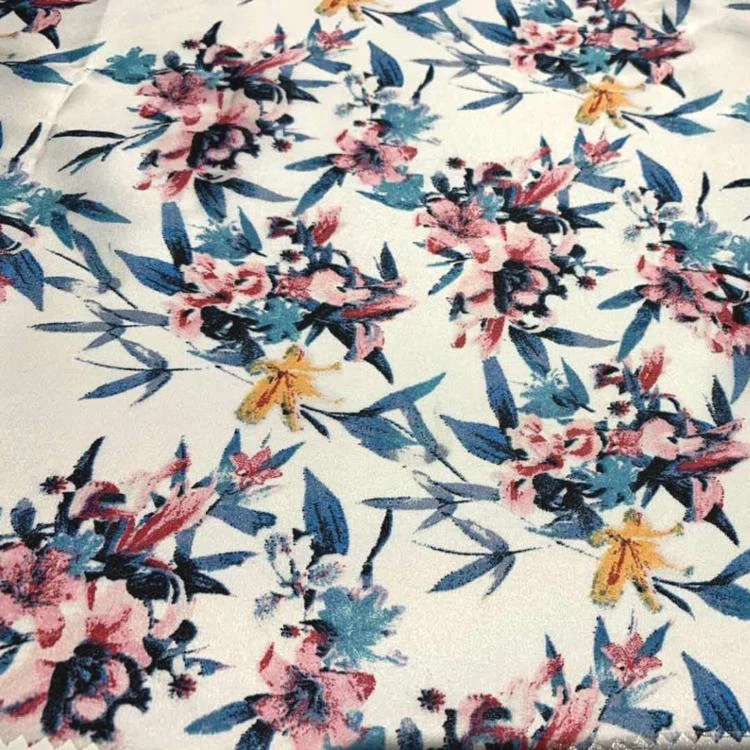 Оптовая продажа, шифоновая ткань с принтом из блестящего 100% полиэстера, шелка, атласа