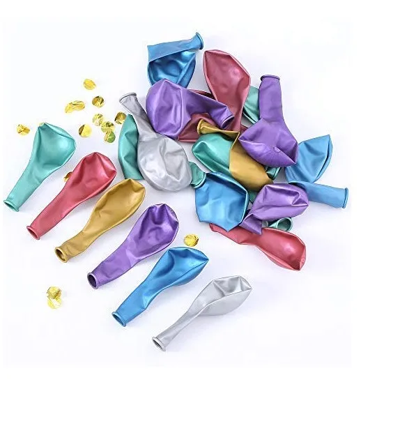Color latex balloons 12 inch 18 inch birthday party wedding decorations blue gold and silver metal balloons custom