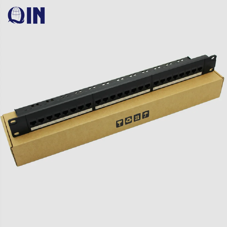 cat6 24port 24 port full loaded 1U 19in RJ45 Inline Coupler keystone patch panel