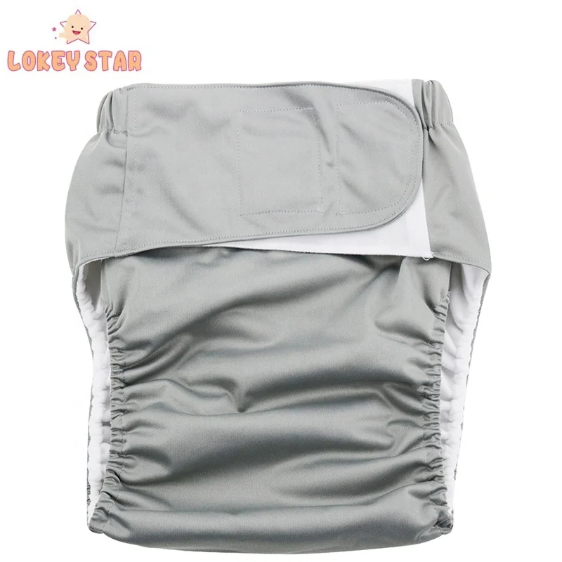 Регулируемые водонепроницаемые подгузники Lokeystar для мужчин и женщин, многоразовые трусики для взрослых с черной палочкой на талии