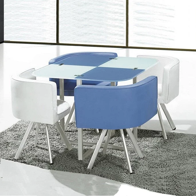 Дешевый оптовый стеклянный обеденный стол с 4 стульями и 6 стульями в ресторане