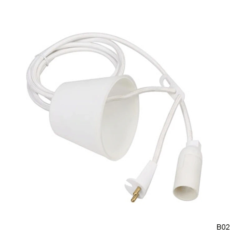 Пластиковые потолочный светильник подвесной старинные держатель лампы E27 Электрический кабель кулон шнур лампы с ткань провода