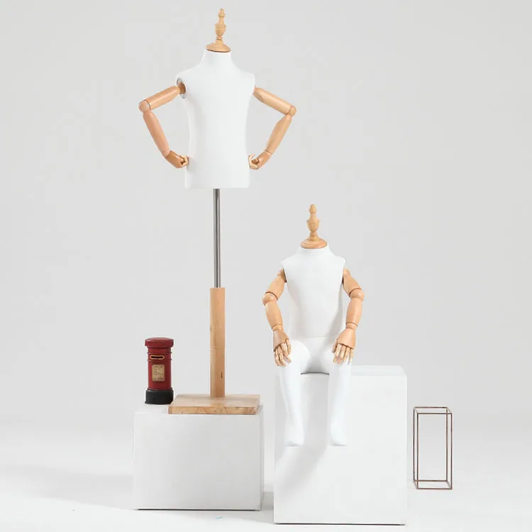 XINJI Fashion Upper Body Baby Mannequin Kids Fabric Mannequins Torso Manikins For Clothes Window Display