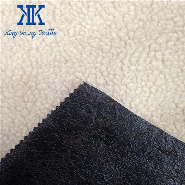 foam backed faux suede fabric with fleece / foam back fabric for upholstery