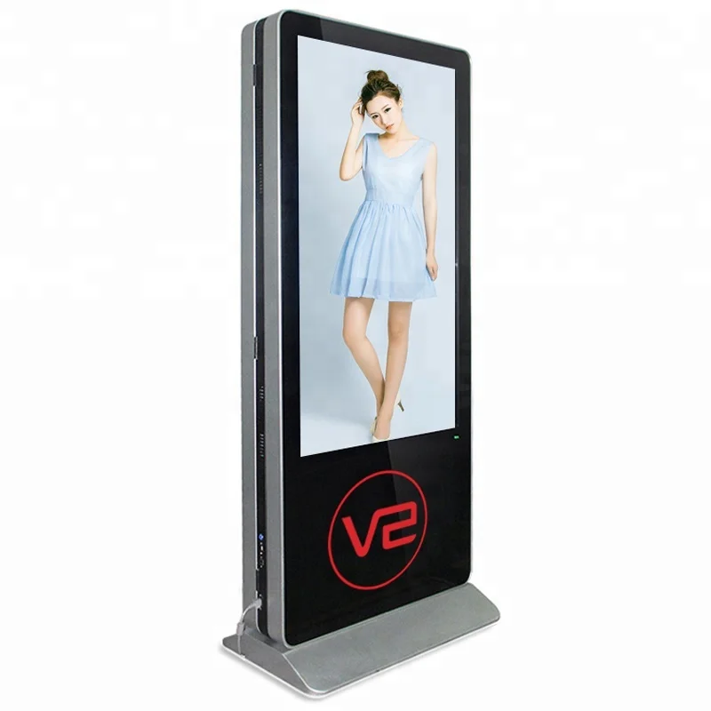 Totem экрана медиа-проигрывателя Signage цифров дисплея рекламы 55 дюймов двойной встал на сторону