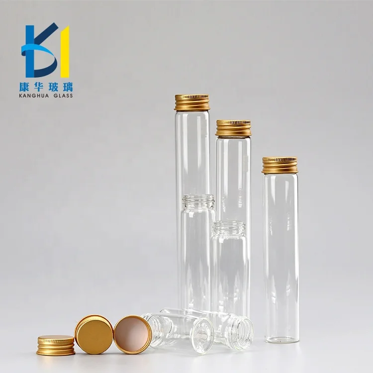 
High Quality Borosilicate Mini Test Tube Glass Bottle 40ml 50ml Tube Glass Bottle With Screw Lid 80ml 100ml 