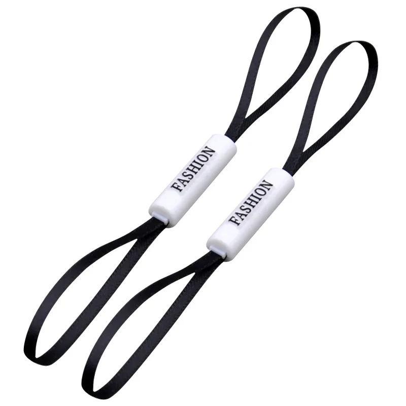 Garment Hangtag String Custom Embossed Brand Name Logo PP Plastic Hang Tag rope