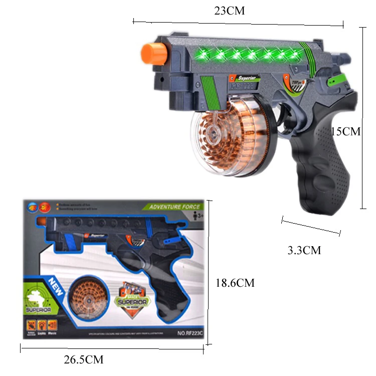 Battery operated toy guns Sound and light bullets turn guns