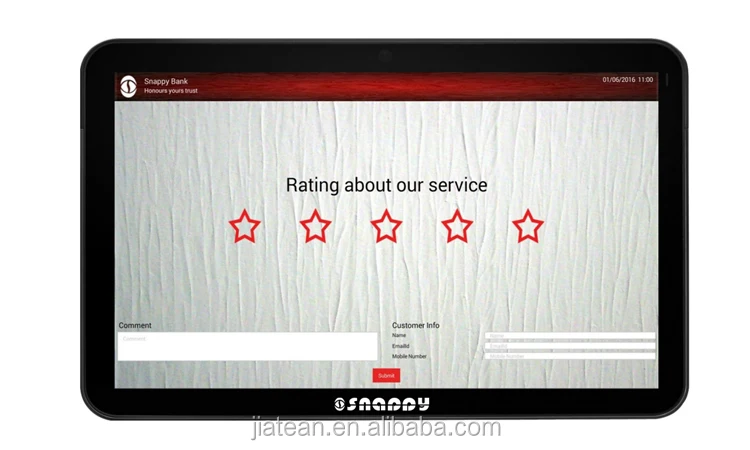  10-дюймовый сенсорный экран ресторан в службу поддержки клиентов обследования Обследование удовлетворенности планшетный ПК с системой андроида со встроенной обратную связь для управления