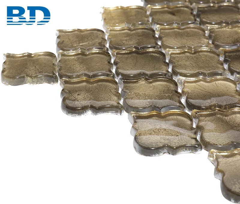 Wall Art Mural Antique Gold Lantern Mosaic Tile Glass