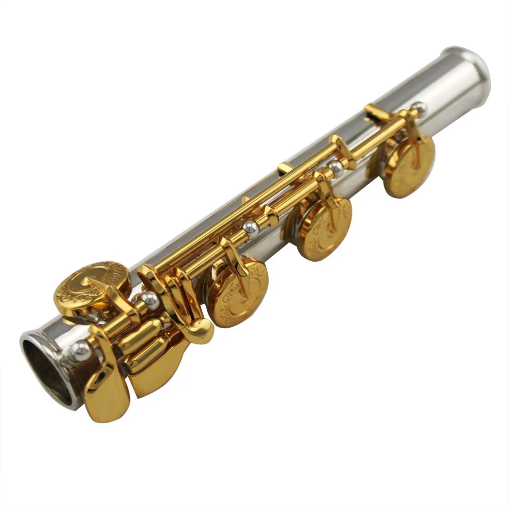 High Grade 17 open hole Silver plated body Gold plated key flute