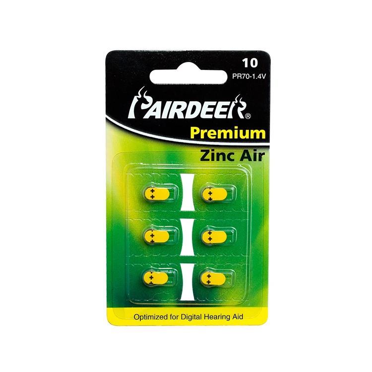 Хорошее Обслуживание 1,4 V PR70 Кнопка ячейки цинка слуховых батареи