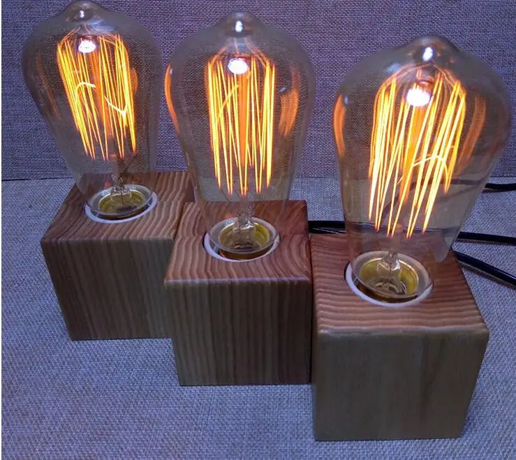 New design wood lamp vintage style wooden lamp ancient table lamp