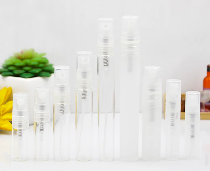 empty free sample mini sample tester vials 2ml 3ml 5ml 10ml refillable plastic perfume bottle with spray cap
